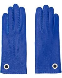 Ami Paris - Grained Leather Gloves - Lyst