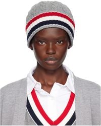 Thom Browne - Cable & Rib Merino Wool Rwb Stripe Beanie - Lyst