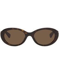 Bottega Veneta - Slim Ribbon Oval Sunglasses - Lyst