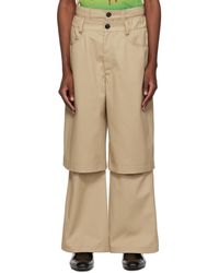 MERYLL ROGGE - Taupe Double Trousers - Lyst