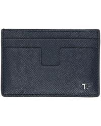 Tom Ford - Navy Small Grain Leather Classic Card Holder - Lyst