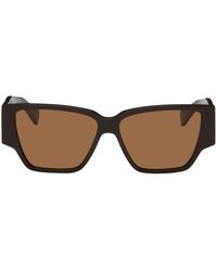 Bottega Veneta - Brown Bold Triangle Stud Squared Sunglasses - Lyst