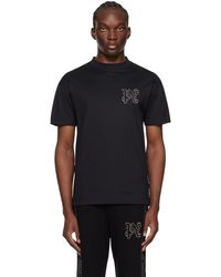 Palm Angels - Black Monogram Stud T-shirt - Lyst