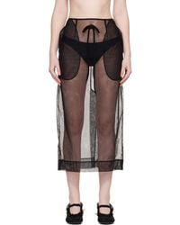 Simone Rocha - Sheer Frayed Column Pencil Midi Skirt - Lyst