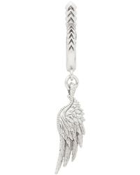 Emanuele Bicocchi Silver Single Wing Hoop Earring - Metallic