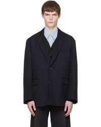 Ssstein - Wool Kersey Oversized Single Breasted Blazer - Lyst