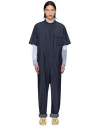 Engineered Garments - Enginee garments combinaison indigo à cordons coulissants - Lyst