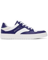 PS by Paul Smith - White & Blue Liston Leather Sneakers - Lyst