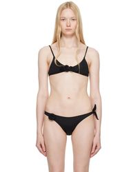 Coperni - Haut De Bikini Noir À Appliqués Floraux - Lyst