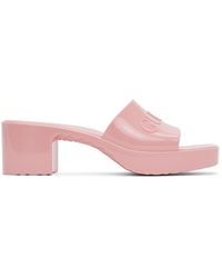 gucci rubber slides pink