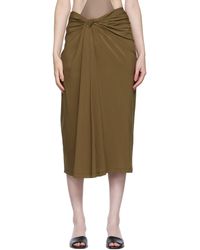 Rosetta Getty - Ssense Exclusive Knotted Midi Skirt - Lyst