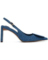 Jacquemus - Chaussures à talon bottier 'les slingbacks duelo hautes' bleues - les classiques - Lyst