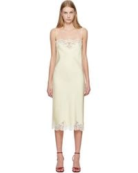 Stella McCartney - Off- Sleeveless Lace Satin Midi Dress - Lyst