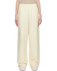 Moncler - Off- Wide Leg Cotton Sweatpants - Lyst