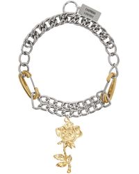 Chopova Lowena Silver & Gold Double Curb Rose Necklace - Multicolor