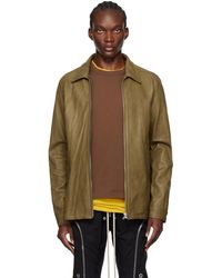 Rick Owens - Khaki Porterville Brad Leather Jacket - Lyst