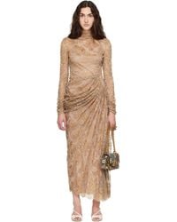 Valentino - Feather Lace Maxi Dress - Lyst