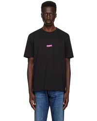 HUGO - T-shirt noir à images à logo imprimées - Lyst