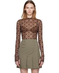 Marine Serre - Ssense Exclusive Moonogram Flock Ls Highneck Top - Lyst