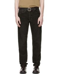 RRL - Pantalon Ajusté Noir En Velours Côtelé - Lyst
