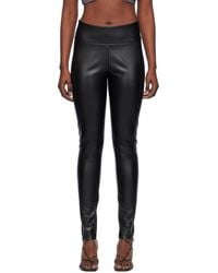 Wolford - Black Edie Forming Faux-leather leggings - Lyst