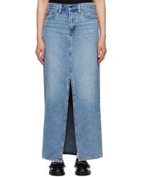 Levi's - Blue Ankle Column Denim Midi Skirt - Lyst