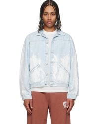 MM6 by Maison Margiela - Paint Splatter Denim Jacket - Lyst