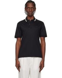 BOSS - Cotton Logo Striped-Collar Slim-Fit Polo - Lyst