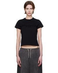 Alexander Wang - T-Shirt Rétréci Noir À Logo À Effet Usé - Lyst