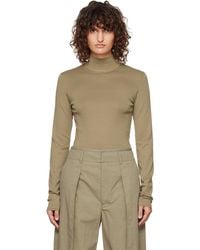 Lemaire - Khaki Rib Turtleneck - Lyst