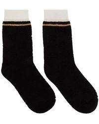 Gucci Striped Logo-embossed Cotton-blend Jacquard Socks - Black