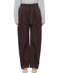 Lemaire - Belted Volume Trousers - Lyst