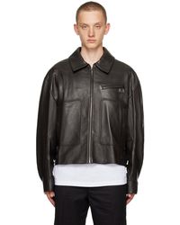 WOOYOUNGMI - Brown Hardware Leather Jacket - Lyst