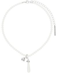 ShuShu/Tong - Collier Blanc À Pendentif De Rose À Perle Poire Édition Yvmin - Lyst