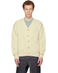 Visvim - Cardigan Blanc Cassé En Tricot - Lyst