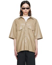 Nanushka - Taupe Mance Vegan Leather Shirt - Lyst