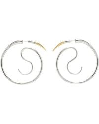 Panconesi - Boucles d'oreilles à anneau deux façons argenté et doré à ornement spina - Lyst