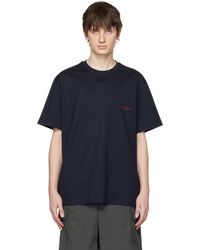 WOOYOUNGMI - Navy Square Label T-shirt - Lyst