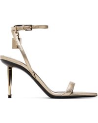 Tom Ford - Laminated Padlock Pointy Naked Heeled Sandals - Lyst