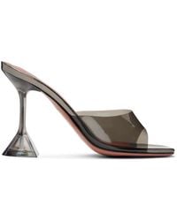 AMINA MUADDI - Gray Lupita Glass Slipper Heeled Sandals - Lyst