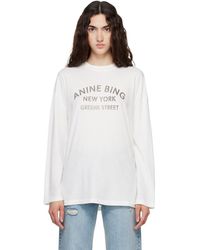 Anine Bing - Ivan Long Sleeve 'New York' Stencil T-Shirt - Lyst