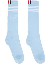 Thom Browne - Thom e chaussettes de sport bleues à logo hector - Lyst