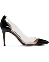 Gianvito Rossi Black Patent Plexi Heels