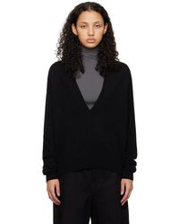 Lemaire - Black Deep V-neck Sweater - Lyst