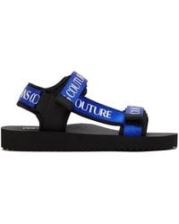 Versace - Black & Blue Fondo Strap Sandals - Lyst