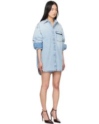 Sportmax Denim Fiorito Shirt Dress in Blue | Lyst