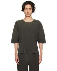 Homme Plissé Issey Miyake - Homme Plissé Issey Miyake Khaki Monthly Color July T-shirt - Lyst