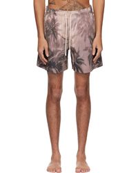 Palm Angels - Taupe Sunset Palm Swim Shorts - Lyst