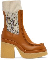 Chloé - Tan Jamie Sock Boots - Lyst