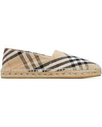 Burberry - Espadrilles Mews Beiges À Carreaux - Lyst
